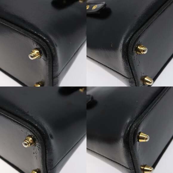 FENDI Hand Bag Leather Black Gold - Picture 10 of 12